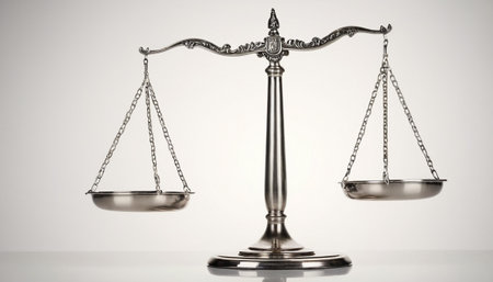 Scales of justice isolated on white background. 3d illustration.の素材