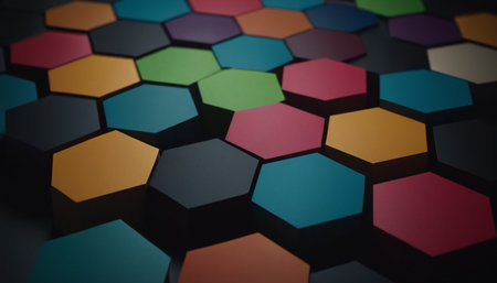 Abstract 3d rendering of hexagons. Futuristic background with hexagons.の素材