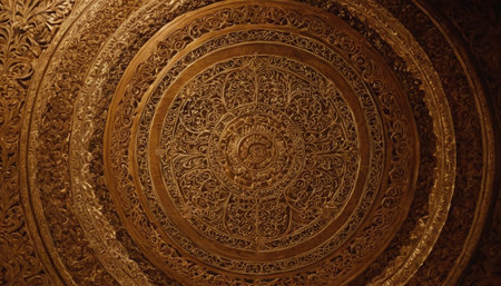 Beautiful gold carving on the wall of the Royal Palace in Jaipur, Rajasthan, Indiaの素材