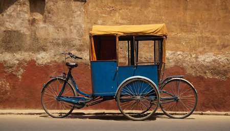 Rickshaw on the road in Jaipur, Rajasthan, Indiaの素材