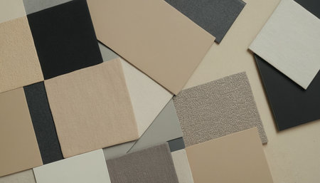 abstract background made of beige, black and brown textured paperの素材