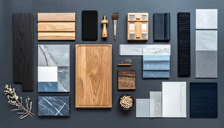 Set of various construction materials and materials for home or office work.の素材