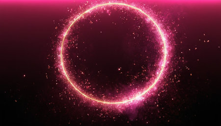 Abstract neon background. luminous swirling. Elegant glowing circle.  Sparking particle. Space tunnel. Glossy jellyfish. Colorful ellipse. Glint sphereの素材