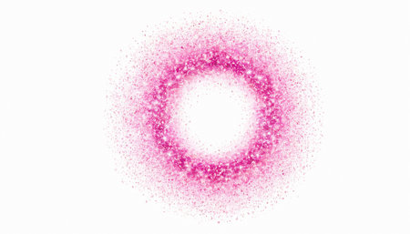 Pink sparkles on white background. 3d rendering, 3d illustration.の素材