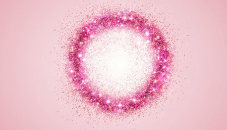 Abstract background with pink sparkles and circles. 3d rendering.の素材