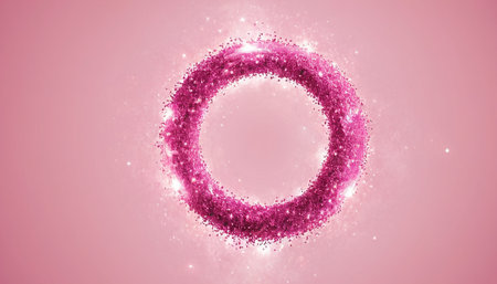 Glittering letter O on a pink background. Vector illustration.の素材
