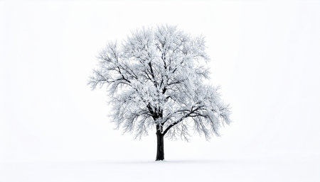 Winter tree isolated on a white background. 3d rendering, 3d illustration.の素材