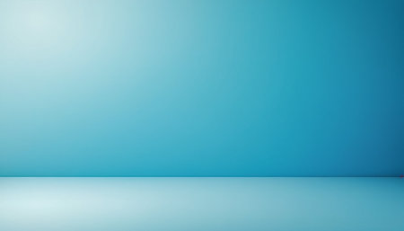 Empty room with blue wall and floor. 3d render illustration.の素材