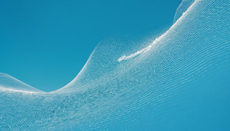 Abstract 3d illustration of wavy surface. Futuristic background.の素材