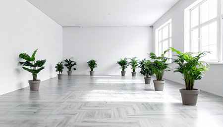 Modern bright interiors 3D rendering illustration mockup computer generated imageの素材