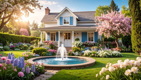 Interior of modern living room with white walls, tiled floor and green plants in pots. 3d renderingの素材