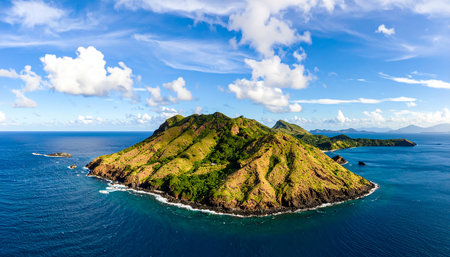 Aerial view of the island of Mauritius in a beautiful summer dayの素材