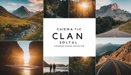 Collage of nature photos. Collage of nature photos. Mountain landscape.の素材