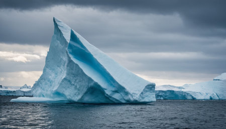 Antarctic icebergs in the ocean near Ilulissat, Greenlandの素材
