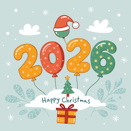 Happy New Year 2016. Greeting card. Vector illustration.のイラスト素材