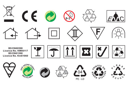 Set of recycling icons. Vector illustration isolated on a white background.のイラスト素材