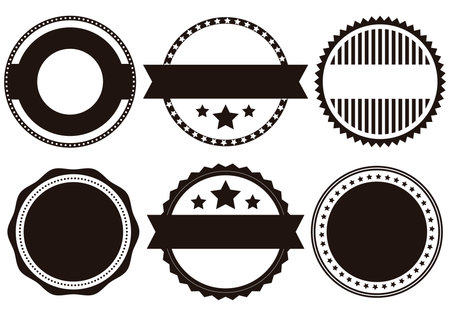 Set of labels and badges. Vector illustration. Black and white.のイラスト素材