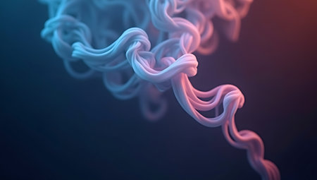 Ethereal smoke patterns drifting in darkness, minimal abstract backgroundの素材
