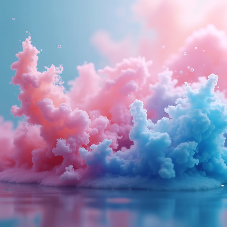 Cloudy swirls of ink underwater forming abstract artistic background compositionの素材