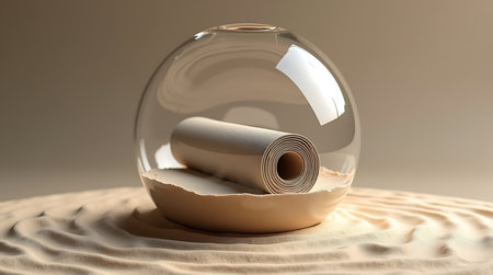 Yoga Mat Scene Inside Glass Sphereの素材