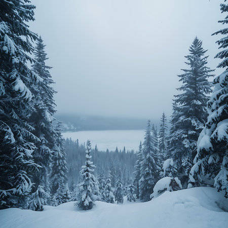 Cinematic Frozen Forest Landscapeの素材