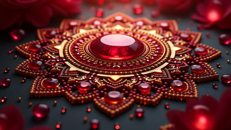 Ruby Encrusted Mandala Centerpieceの素材
