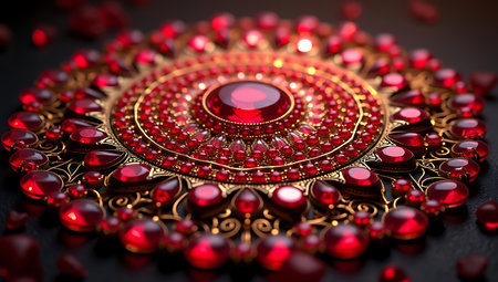 Luxury Ruby Gemstone Mandala Designの素材