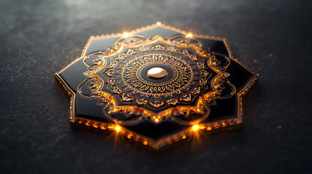 Gold Accented Onyx Mandala Patternの素材