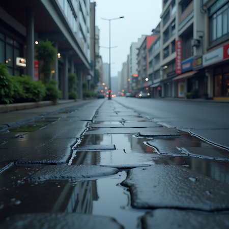 Wet Pavement Texture After Rainfallの素材