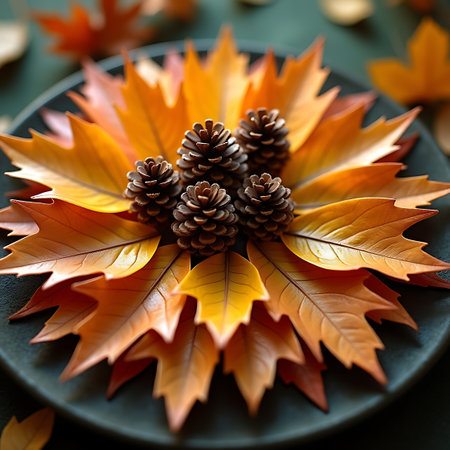 Golden Fall Mandala with Natural Elementsの素材