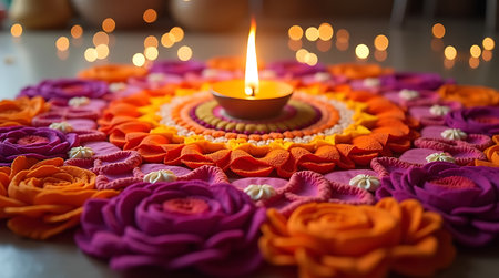 Traditional Indian Flower Rangoli Patternの素材