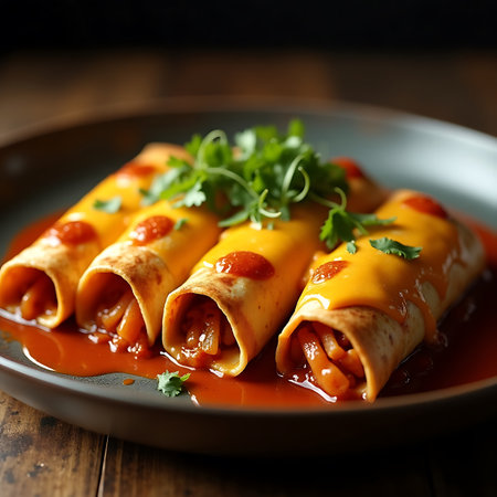 Freshly Made Enchiladas Closeupの素材