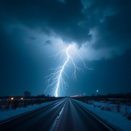 Thunderstorm Energy Freeze with Luminous Electric Effectの素材