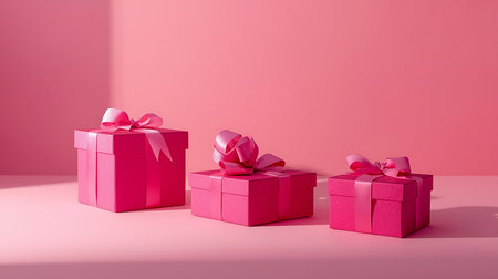 Pink Velvet Boxes with Cinematic Lightingの素材