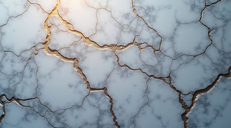 Elegant White Marble with Metallic Linesの素材