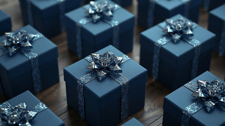 Festive Gift Boxes with Decorative Detailsの素材