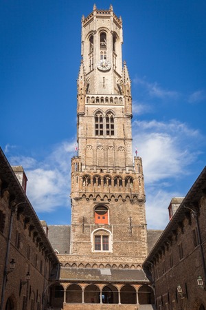 Belfort, a medieval belfry tower in Bruges, Belgium