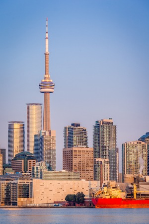 The CN Tower, the icon of Toronto, at sunriseのeditorial素材