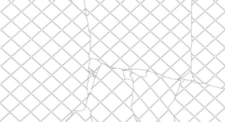 A close-up, abstract view of a weathered and distressed chain link fence pattern with a grunge aesthetic.の素材