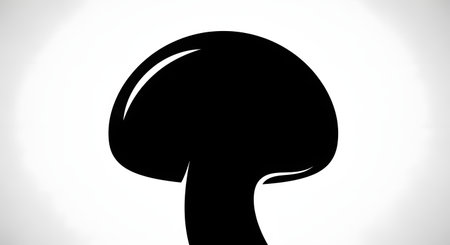 A minimalist black silhouette of a spoon, rendered with clean lines and a subtle gradient, stands out against a bright white backdrop.の素材