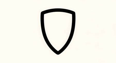 A minimalist, black outline of a classic kite shield shape on a plain white background. The shield is elongated and tapers to a point.の素材