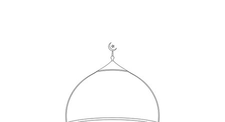 A line drawing of an elaborate dome structure, featuring intricate latticework and a decorative finial at its apex.の素材
