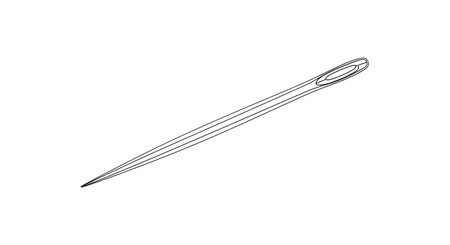 A precise black and white line art illustration of a ballpoint pen, angled diagonally on a white background. The pen shows intricate detail.の素材