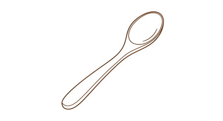 A hand-drawn illustration of a spoon, featuring a clean outline and textured, scribbled lines within the shape.の素材