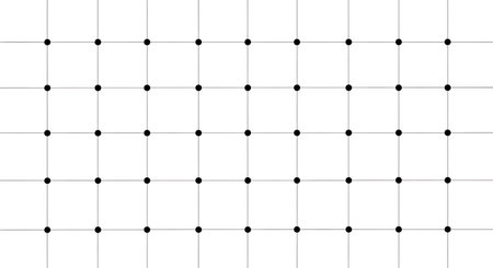 A visual representation of data points arranged in a grid pattern, with faint intersecting lines creating a structured background.の素材
