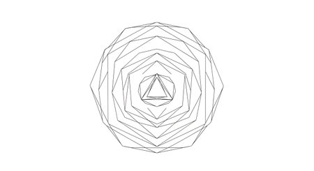 A detailed, symmetrical abstract design composed of intricate black lines on a white background, resembling a stylized fingerprint or organic pattern.の素材