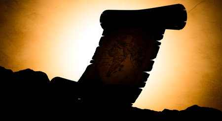 A dark silhouette of a wine cork stands tall against a vibrant, hazy golden sunset, creating a dramatic and warm atmosphere.の素材