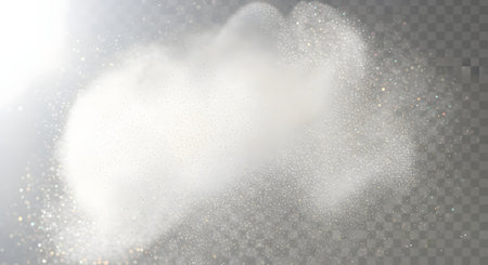 A soft, ethereal white cloud-like shape emerges against a textured, gridded surface, creating an abstract and atmospheric visual.の素材