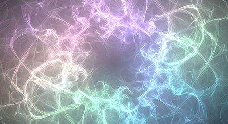 A mesmerizing abstract background with swirling patterns of light and color, featuring soft gradients of purple, pink, green, and blue.の素材