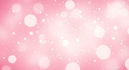 A dreamy, soft pink background with glowing bokeh lights and subtle sparkling particles, creating a romantic and ethereal atmosphere.の素材